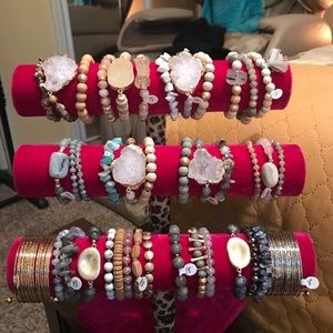 Set of 3 Bead and stone Bracelets